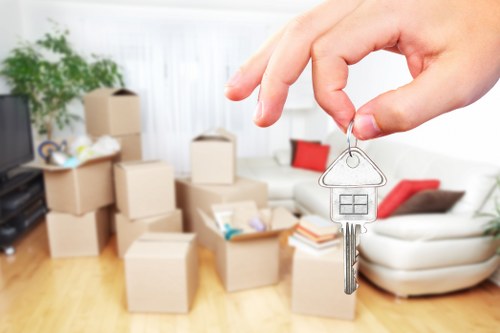 Boxes and household items prepared for transport