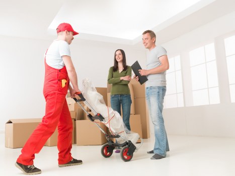 Customer reviewing booking details for a house move