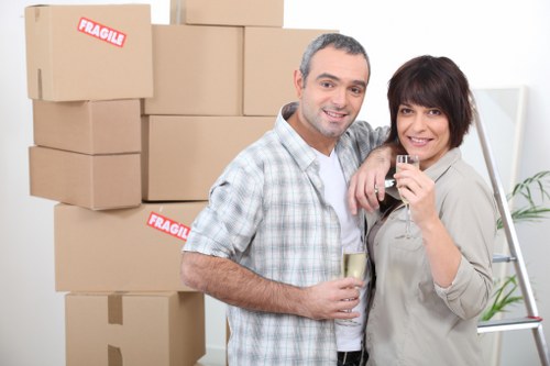 Organised moving boxes ready for collection in Shepherds Bush